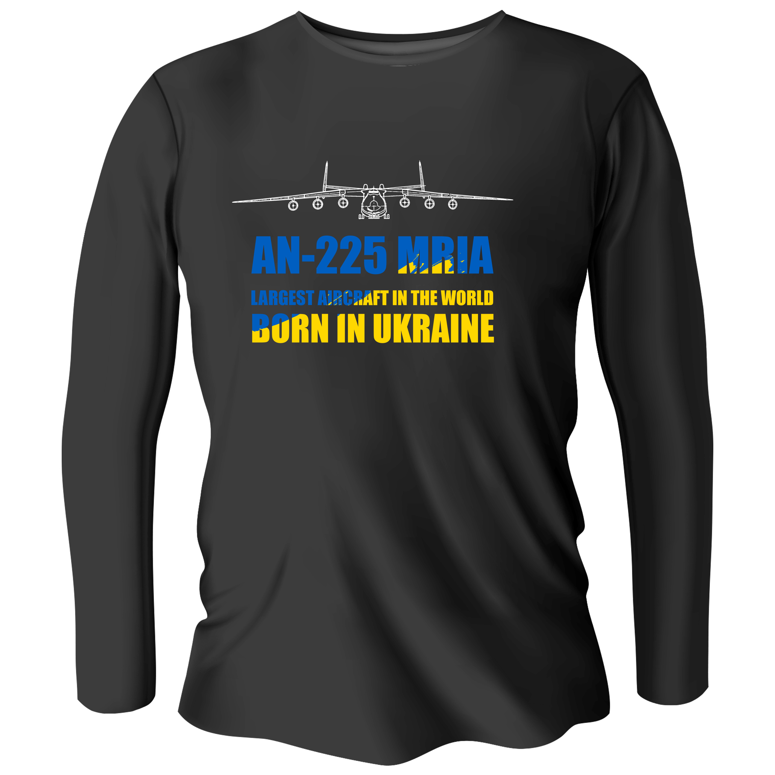 Лонгслів чоловічий чорний бавовна/еластан Мрія XXXL - фото 1 - Лонгсліви