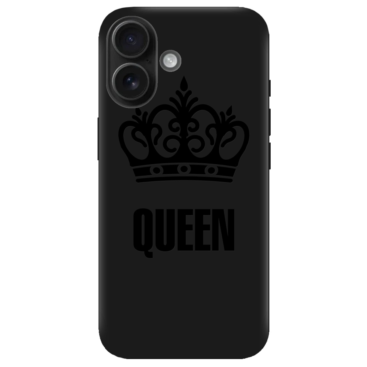 Чехол для Apple iPhone 16 черный матовый soft touch Queen - фото 1 - Чехлы для телефонов