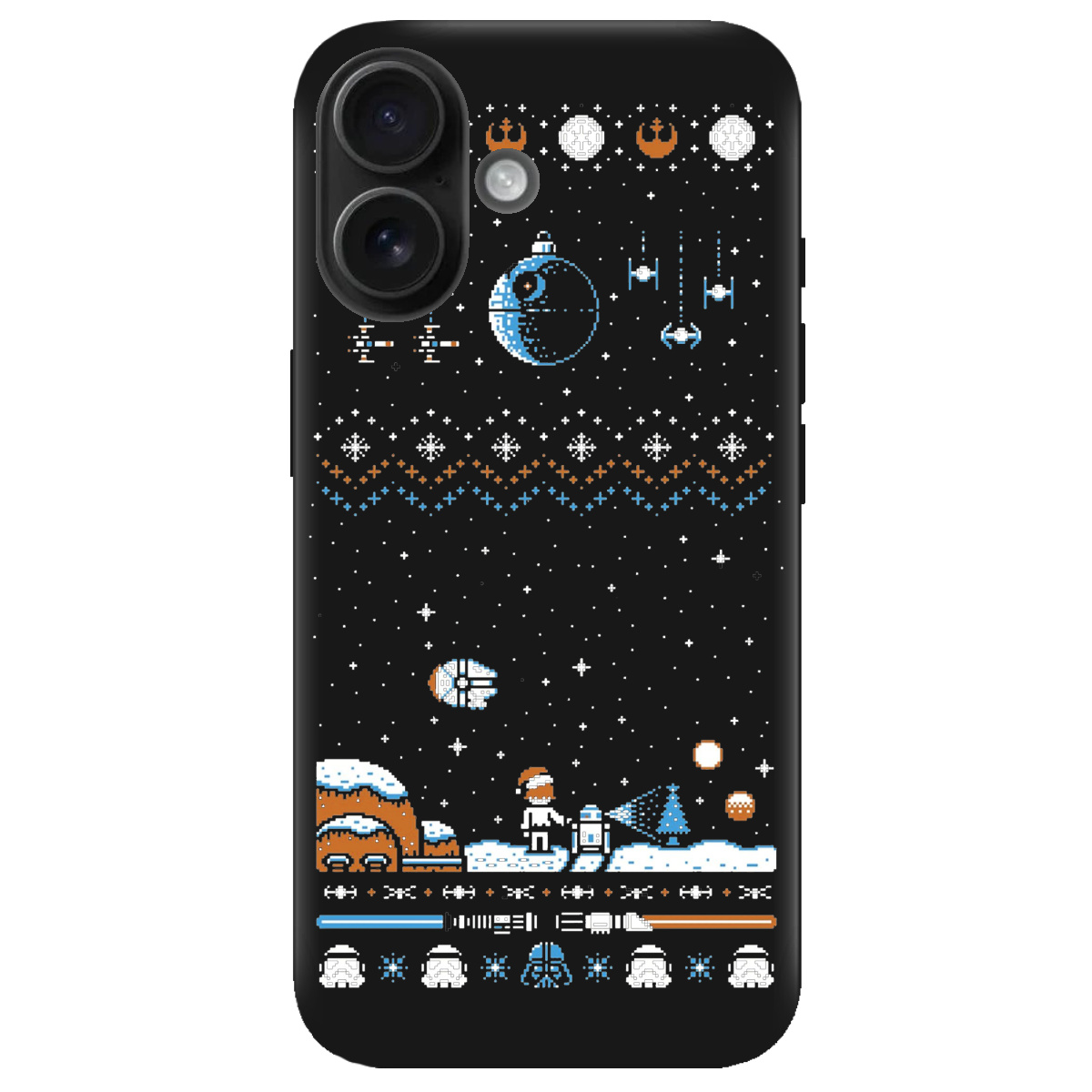 Чехол для Apple iPhone 16 черный матовый soft touch Star wars - фото 1 - Чехлы для телефонов