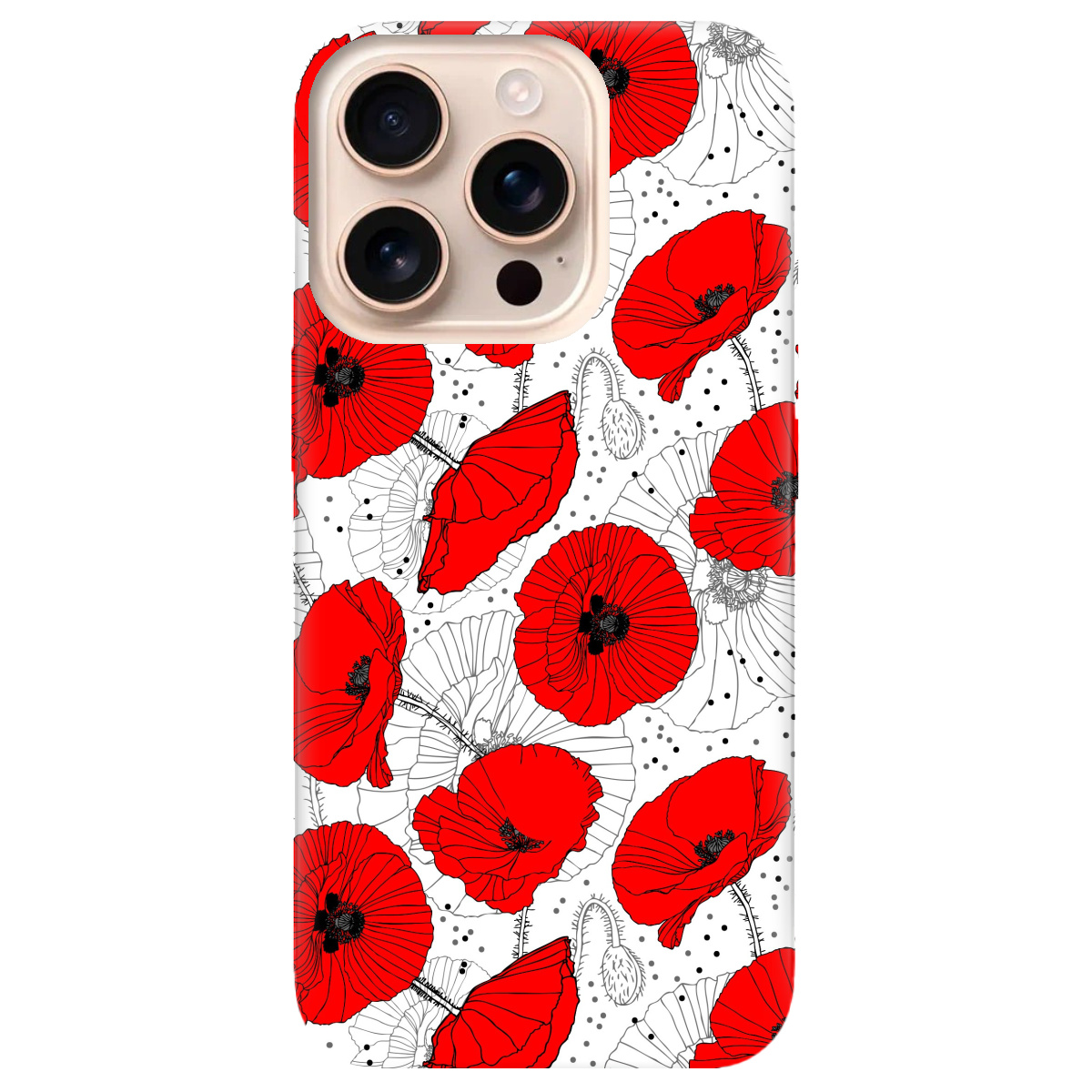 Чохол для Apple iPhone 16 Pro Red flower - фото 1 - Чохли для телефонів