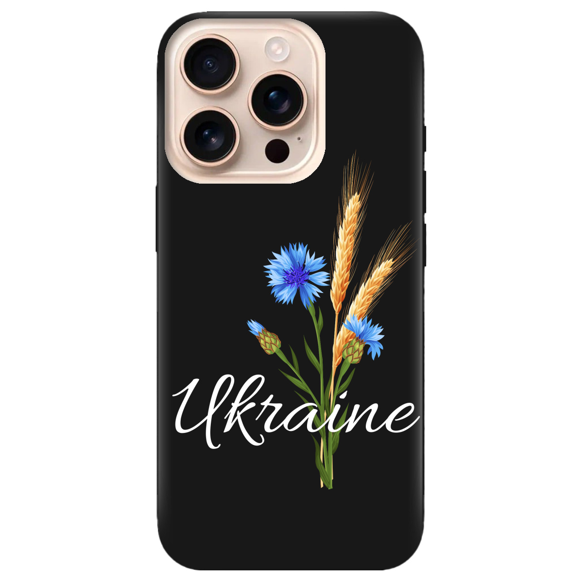 Чехол для Apple iPhone 16 Pro черный матовый soft touch Незалежна Україна - фото 1 - Чехлы для телефонов