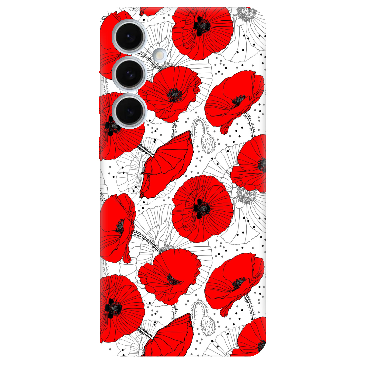 Чехол для Samsung Galaxy S24 FE Red flower - фото 1 - Чехлы для телефонов