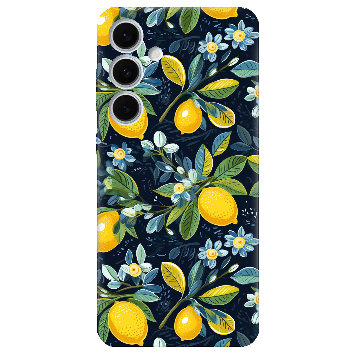 Чехол для Samsung Galaxy S24 FE Lemon with flower - фото 1 Чехол для Samsung Galaxy S24 FE Lemon with flower - фото 1 - Чехлы для телефонов