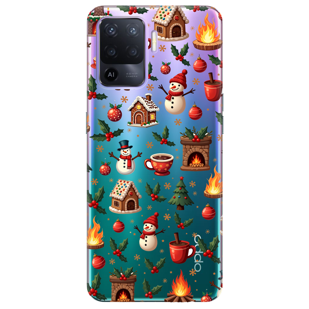 Чехол для Oppo Reno 5 Lite Festive Glow - фото 1 Чехол для Oppo Reno 5 Lite Festive Glow - фото 1 - Чехлы для телефонов