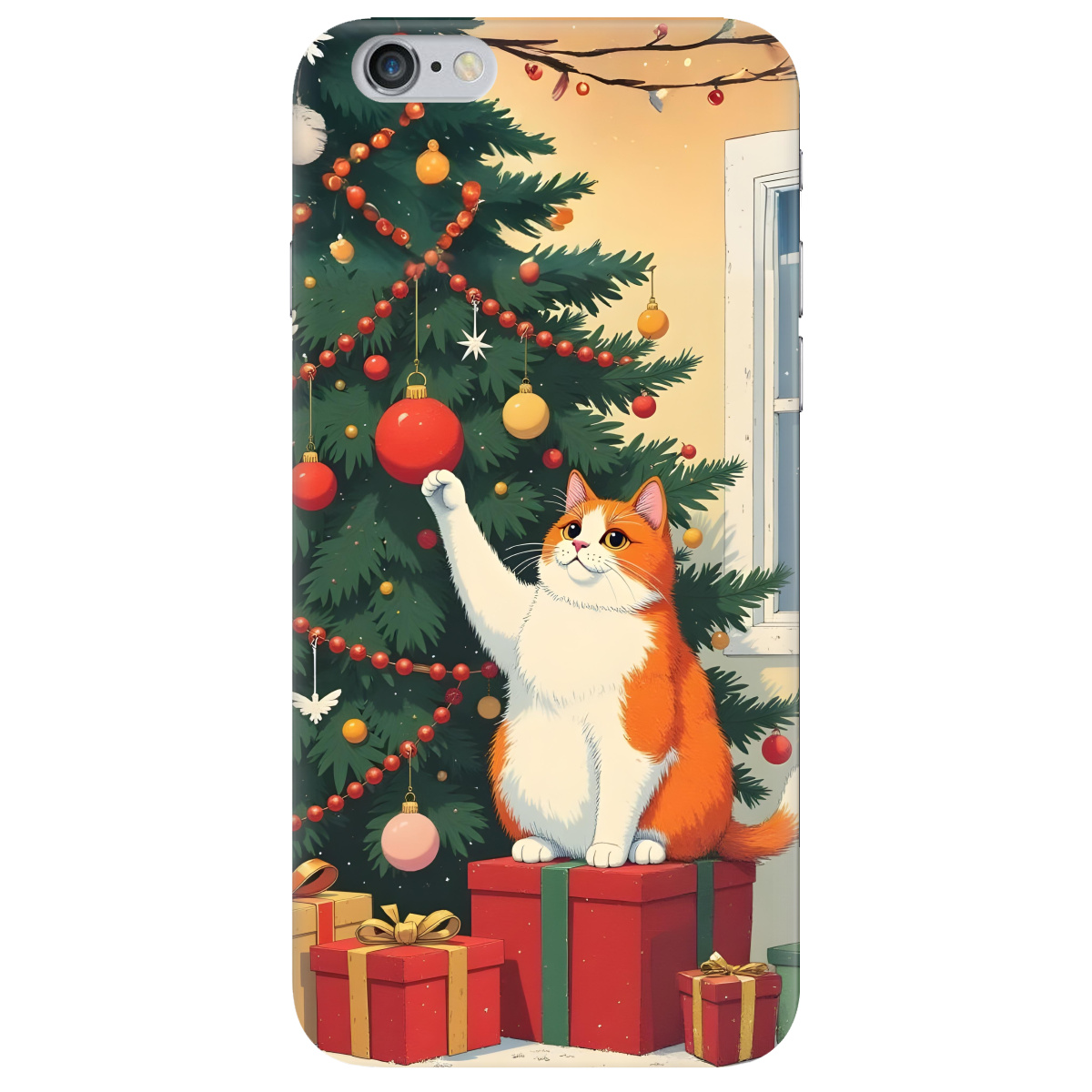 Чохол для Apple iPhone 6 Plus / 6S Plus Christmas Cat - фото 1 Чохол для Apple iPhone 6 Plus / 6S Plus Christmas Cat - фото 1 - Чохли для телефонів