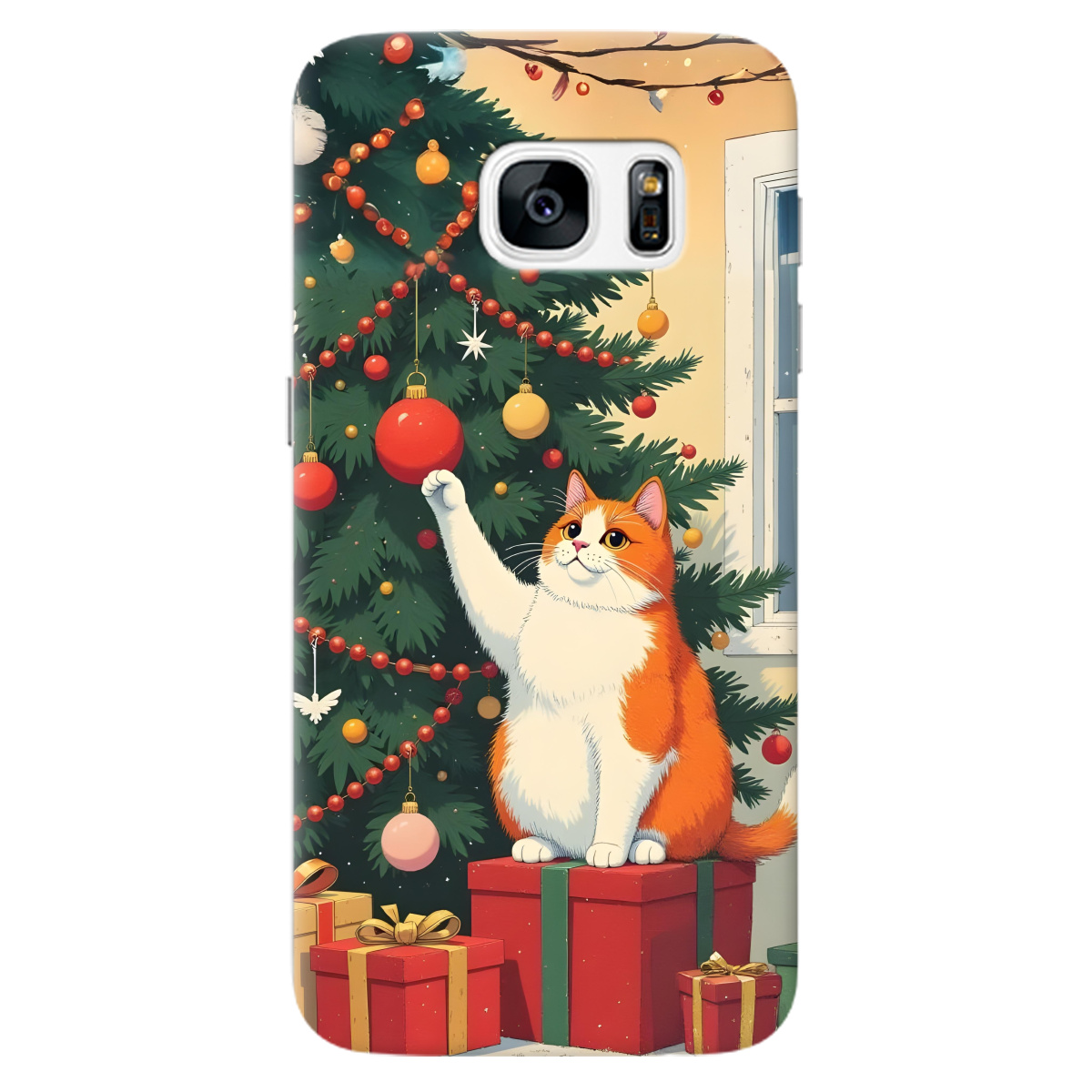 Чехол для Samsung Galaxy S7 Christmas Cat - фото 1 Чехол для Samsung Galaxy S7 Christmas Cat - фото 1 - Чехлы для телефонов