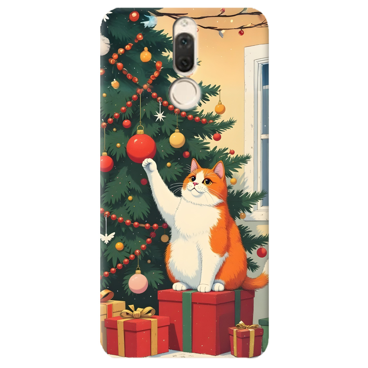 Чехол для Huawei Mate 10 Lite Christmas Cat - фото 1 - Чехлы для телефонов