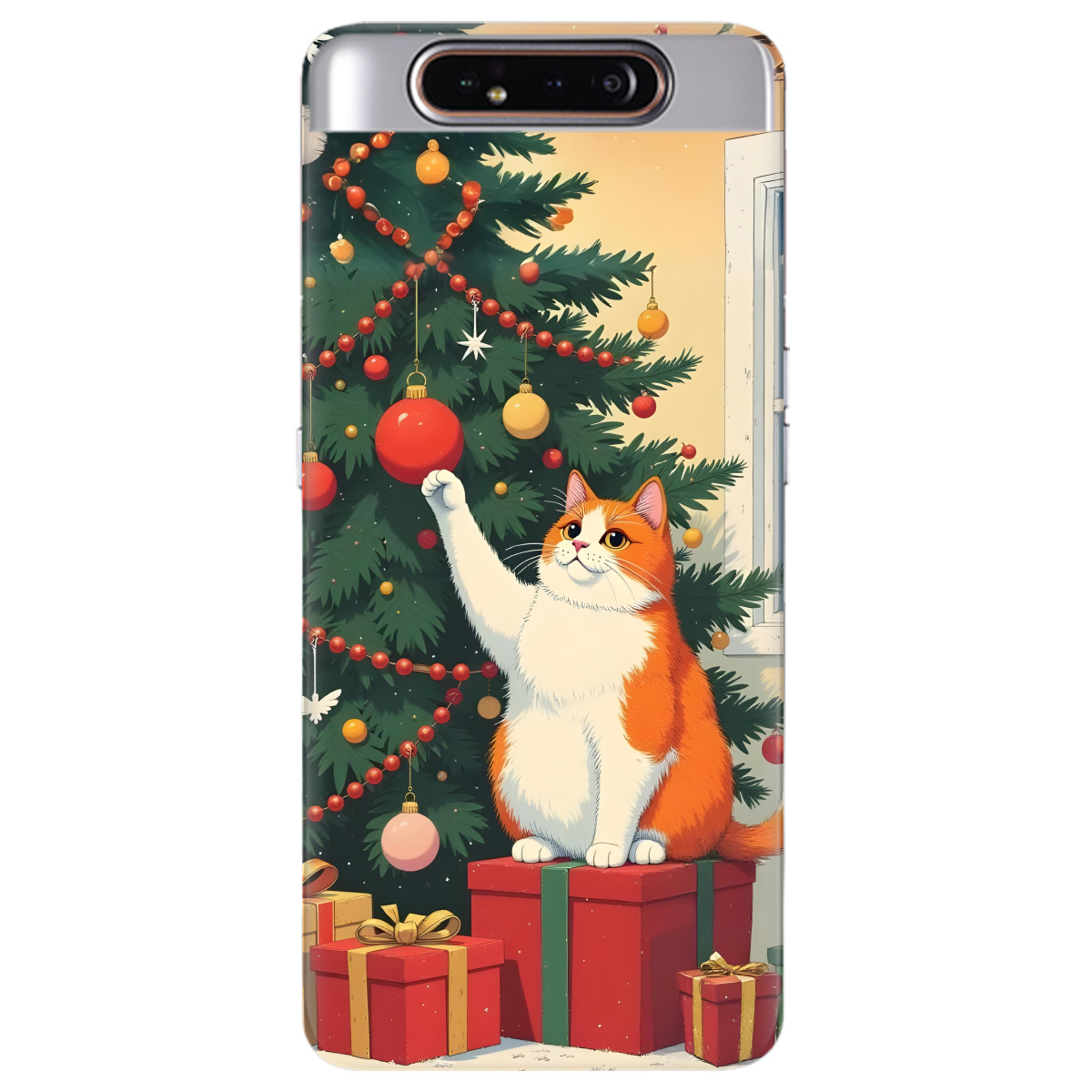 Чохол для Samsung Galaxy A80 Christmas Cat - фото 1 - Чохли для телефонів