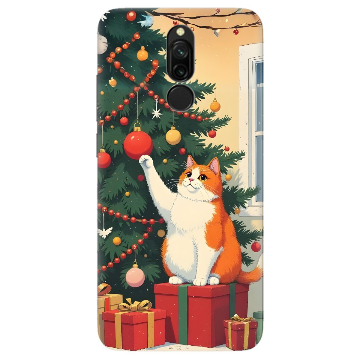 Чохол для Xiaomi Redmi 8 Christmas Cat - фото 1 Чохол для Xiaomi Redmi 8 Christmas Cat - фото 1 - Чохли для телефонів