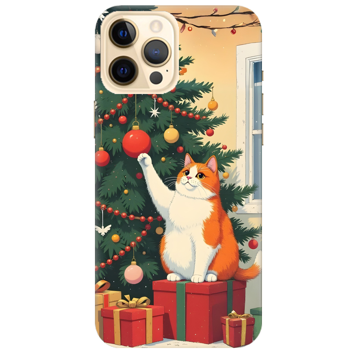 Чохол для Apple iPhone 12 Pro Christmas Cat - фото 1 Чохол для Apple iPhone 12 Pro Christmas Cat - фото 1 - Чохли для телефонів