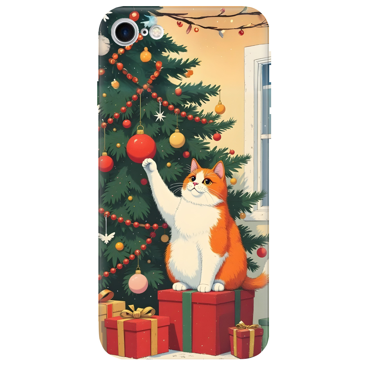 Чохол для Apple iPhone SE 2020 Christmas Cat - фото 1 - Чохли для телефонів