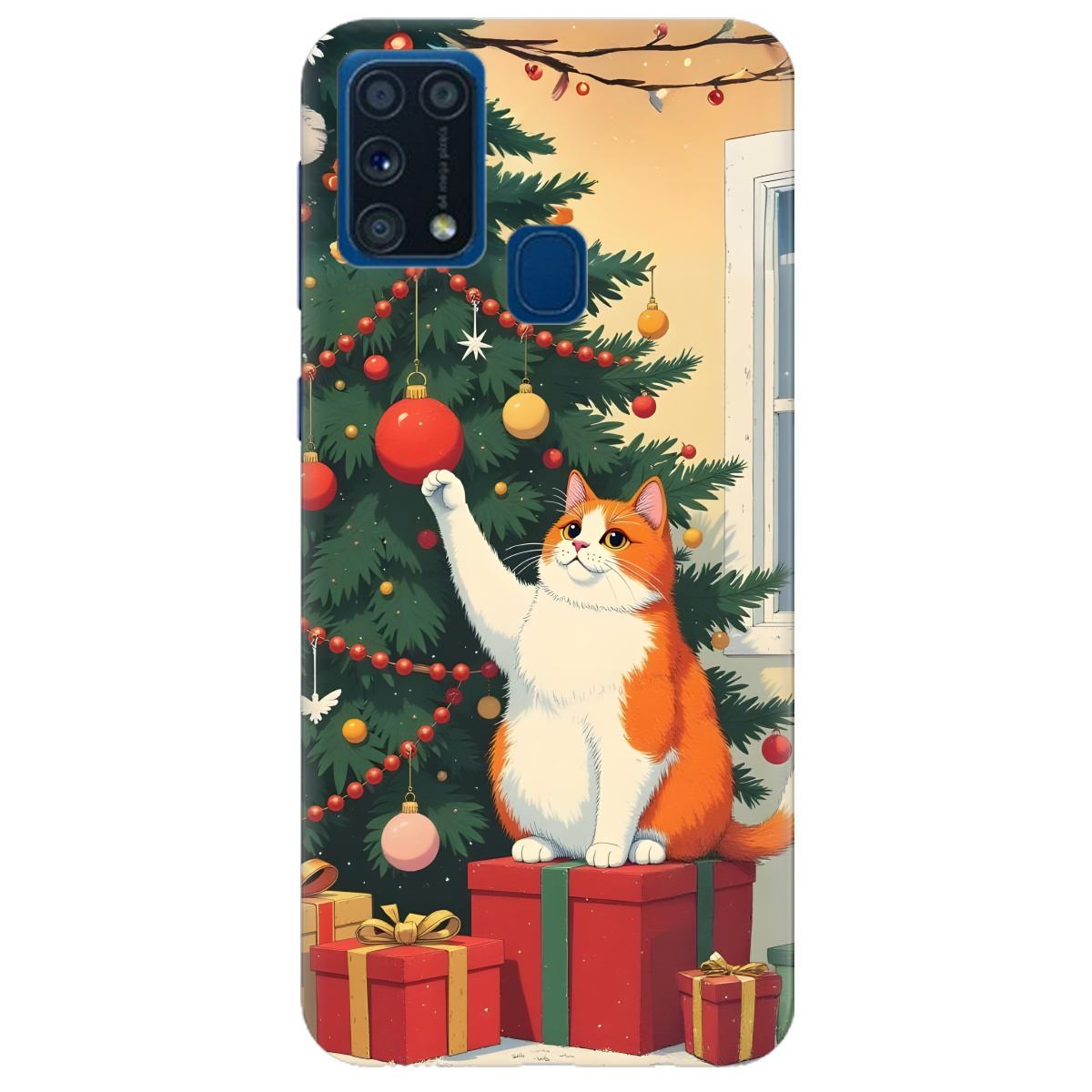 Чехол для Samsung Galaxy M31 Christmas Cat - фото 1 Чехол для Samsung Galaxy M31 Christmas Cat - фото 1 - Чехлы для телефонов