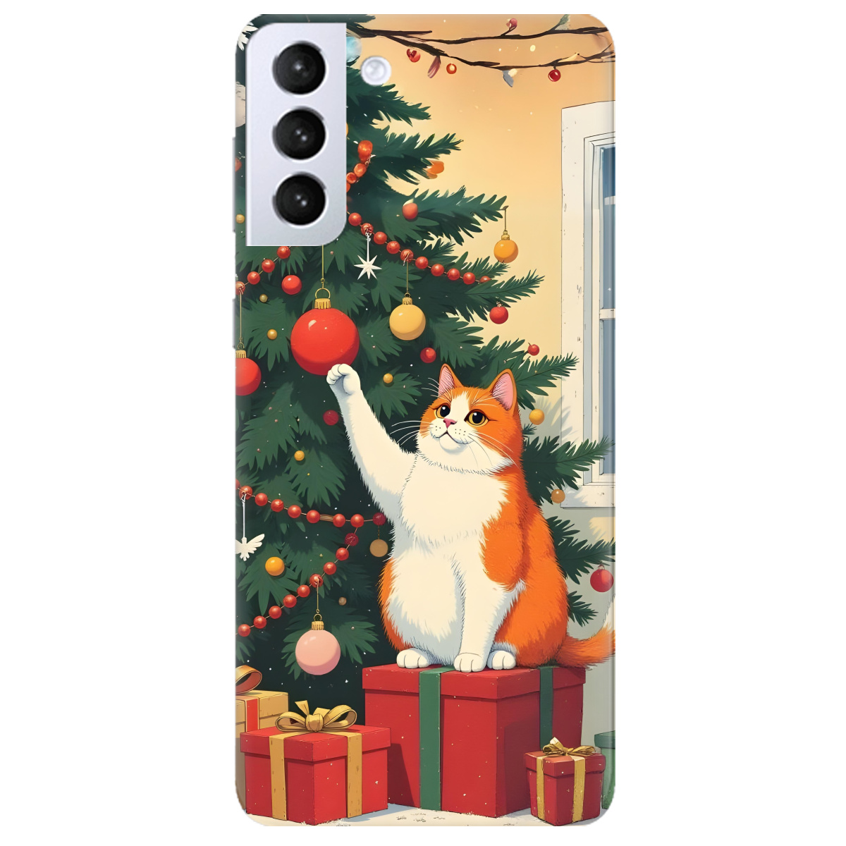 Чохол для Samsung Galaxy S21 Plus Christmas Cat - фото 1 - Чохли для телефонів