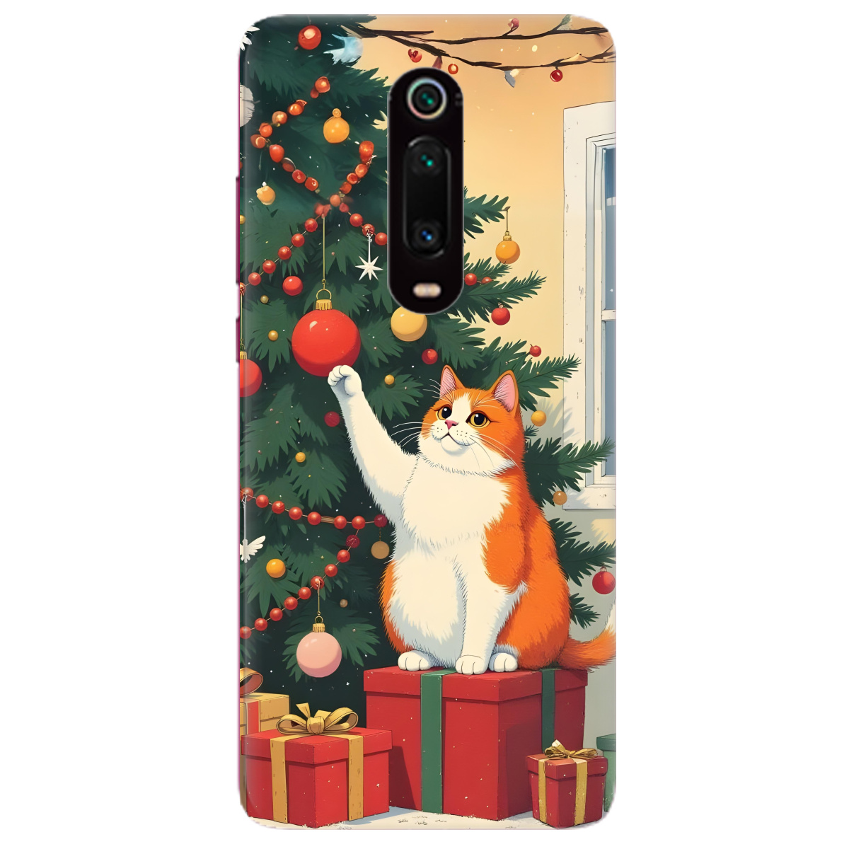 Чехол для Xiaomi Mi 9T Christmas Cat - фото 1 Чехол для Xiaomi Mi 9T Christmas Cat - фото 1 - Чехлы для телефонов