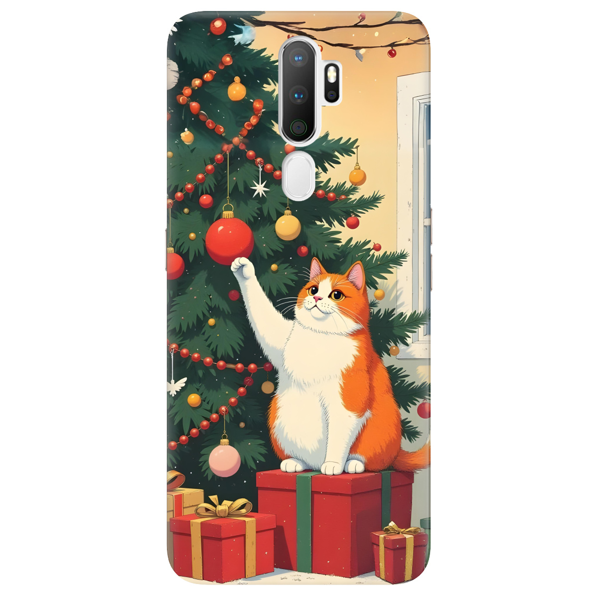 Чехол для Oppo A5 2020/A9 2020 Christmas Cat - фото 1 Чехол для Oppo A5 2020/A9 2020 Christmas Cat - фото 1 - Чехлы для телефонов