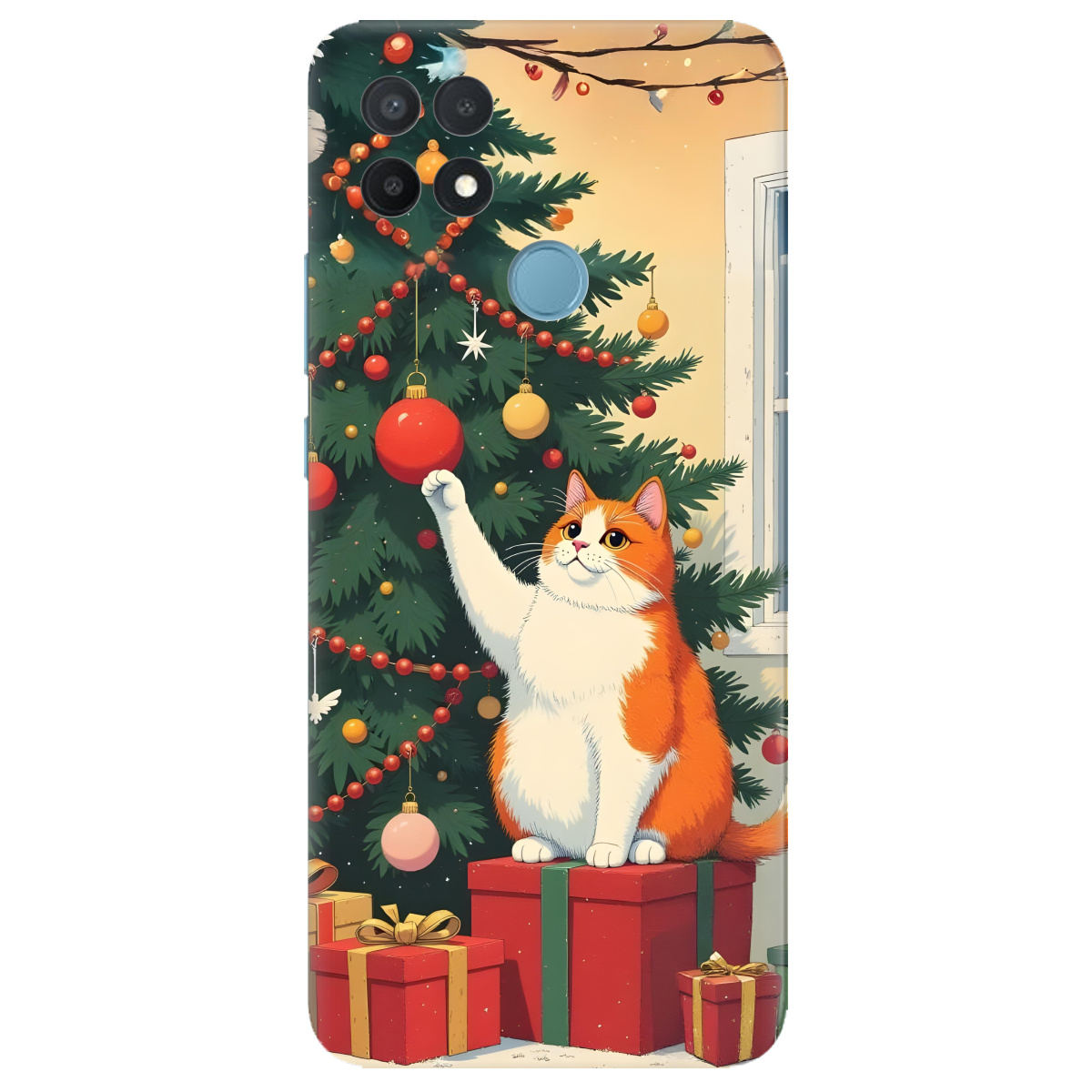 Чохол для Oppo A15s/ A15 Christmas Cat - фото 1 Чохол для Oppo A15s/ A15 Christmas Cat - фото 1 - Чохли для телефонів