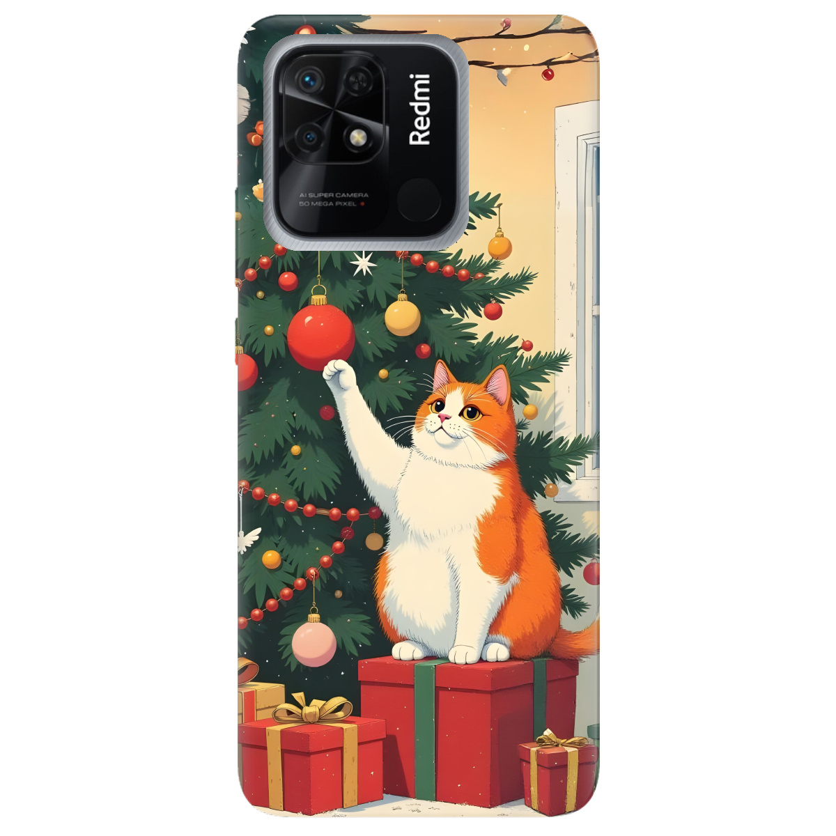 Чохол для Xiaomi Redmi 10C Christmas Cat - фото 1 - Чохли для телефонів