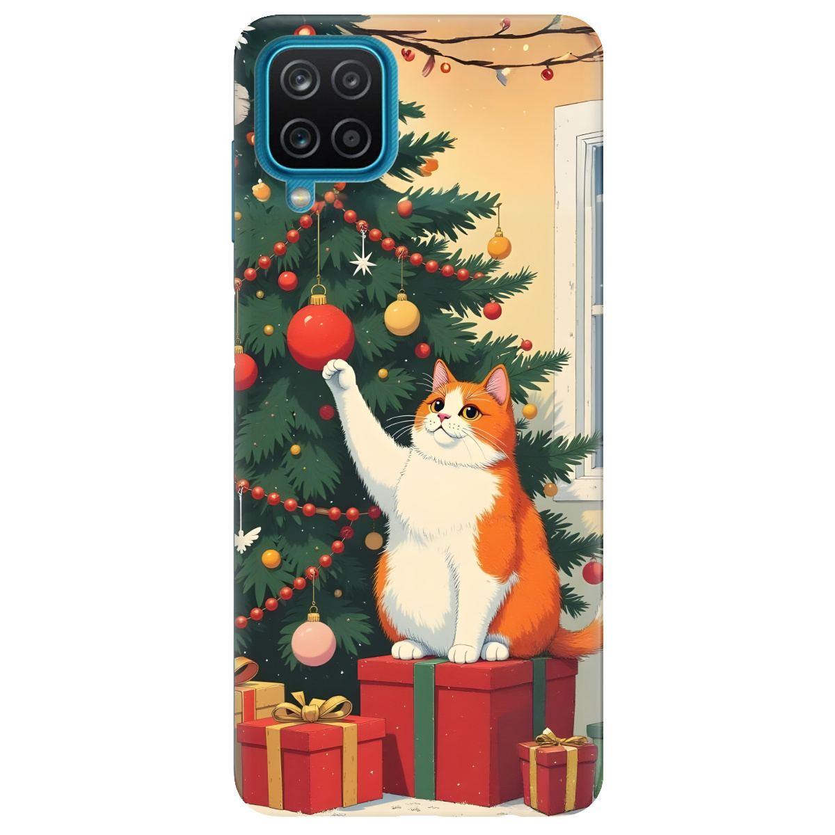 Чохол для Samsung Galaxy A12 5G Christmas Cat - фото 1 - Чохли для телефонів