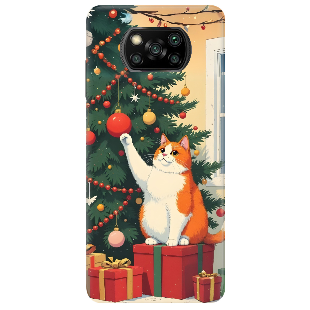 Чехол для Xiaomi Poco X3 Pro Christmas Cat - фото 1 - Чехлы для телефонов