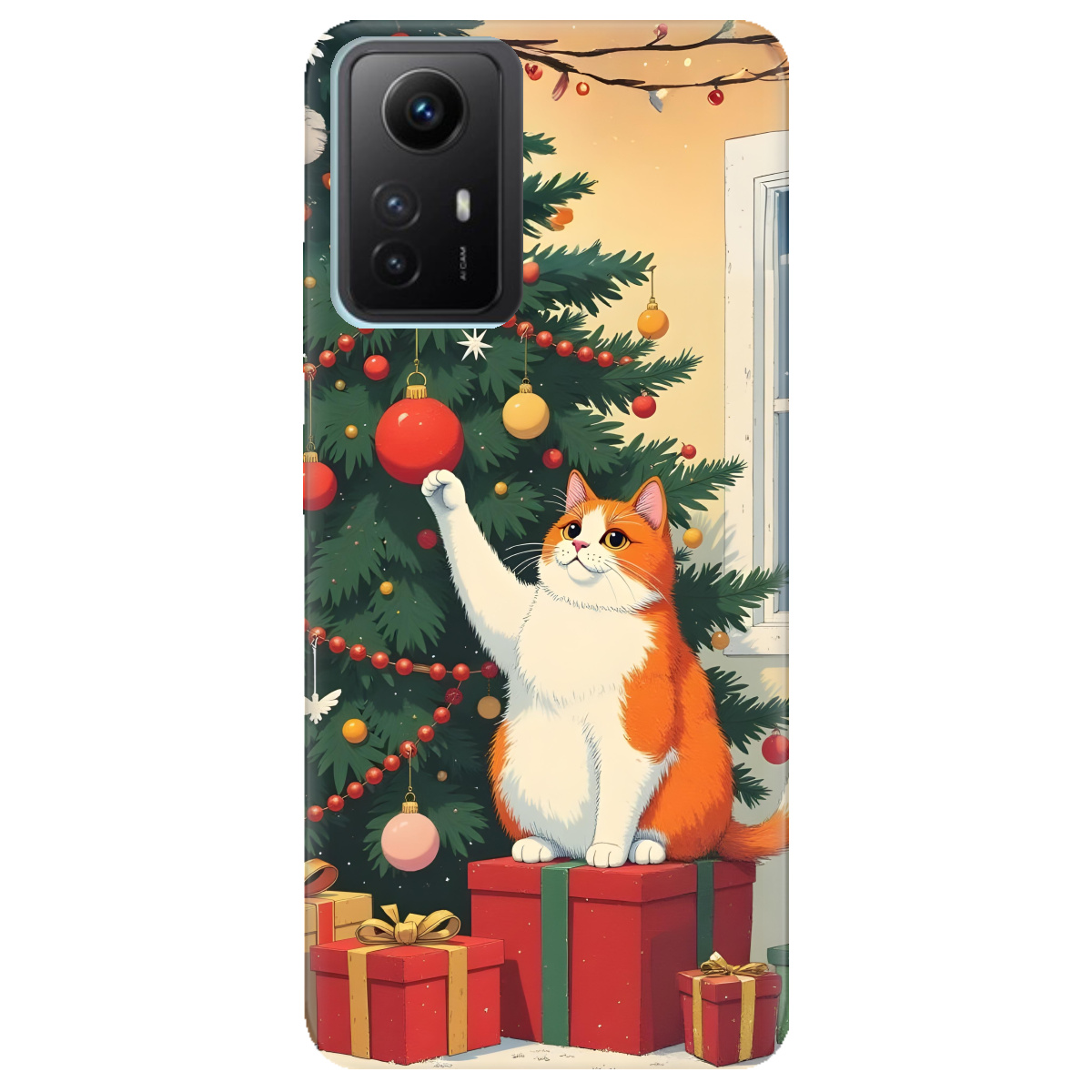 Чохол для Xiaomi Redmi Note 12s Christmas Cat - фото 1 - Чохли для телефонів