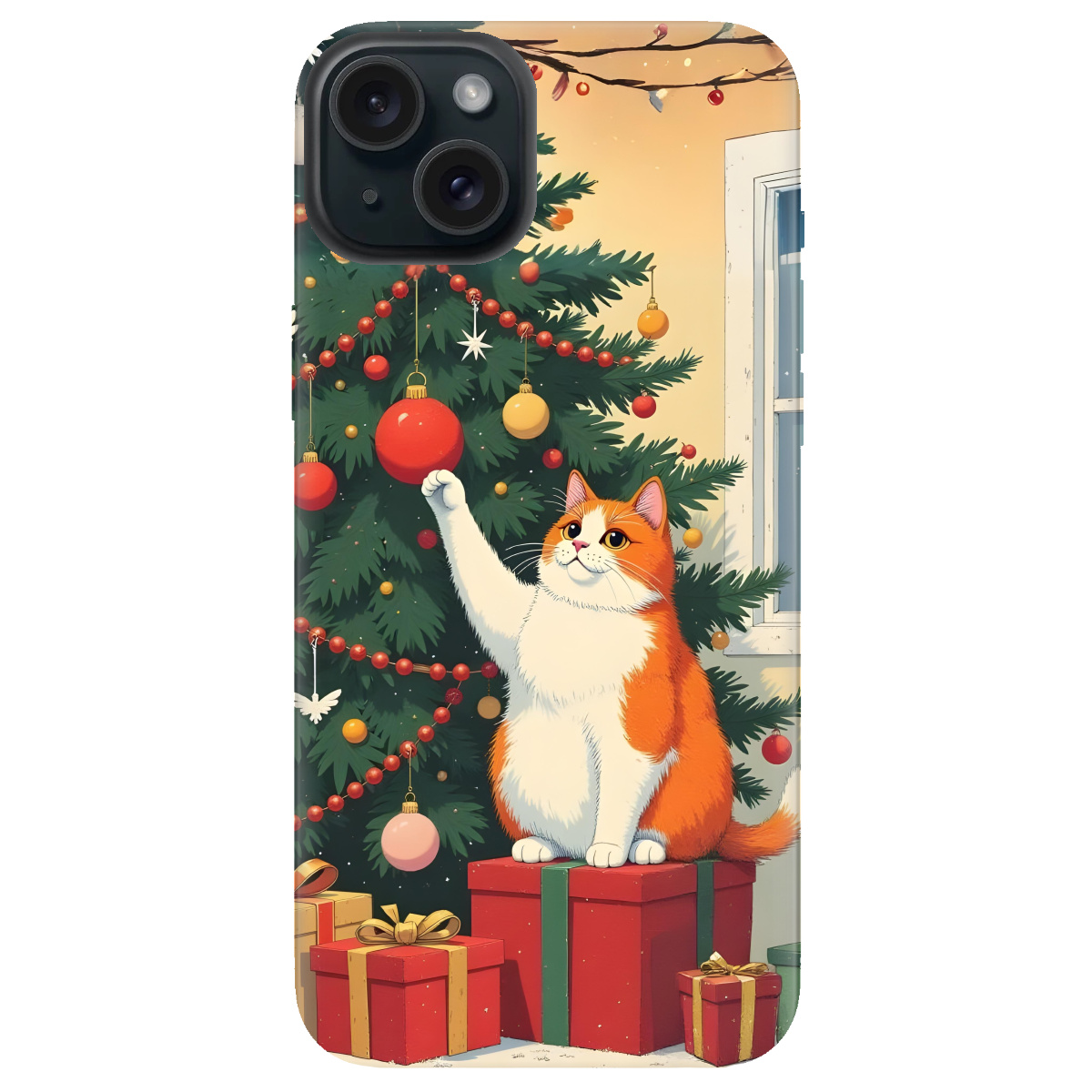 Чехол для Apple iPhone 15 Christmas Cat - фото 1 - Чехлы для телефонов