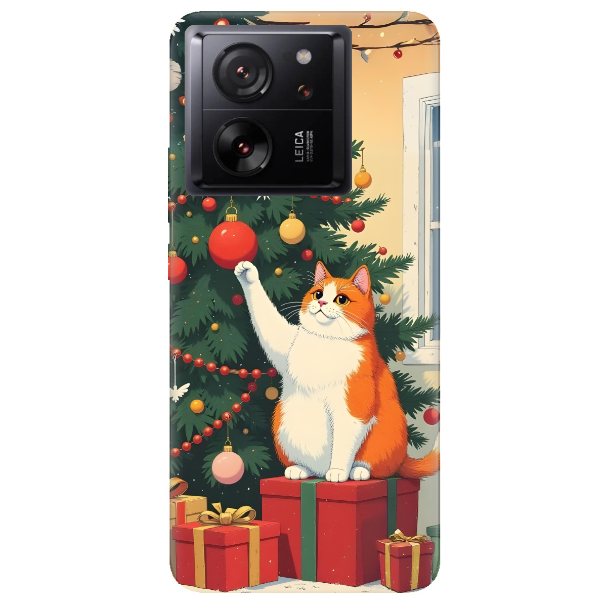 Чехол для Xiaomi 13T Christmas Cat - фото 1 Чехол для Xiaomi 13T Christmas Cat - фото 1 - Чехлы для телефонов