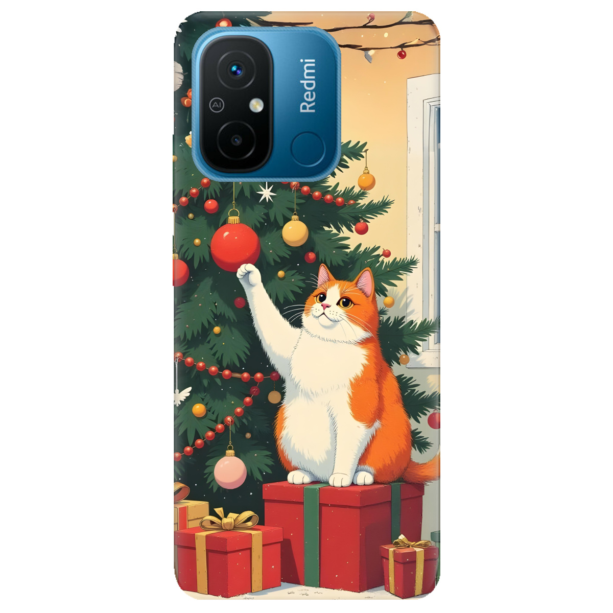 Чехол для Xiaomi Redmi 12C Christmas Cat - фото 1 - Чехлы для телефонов