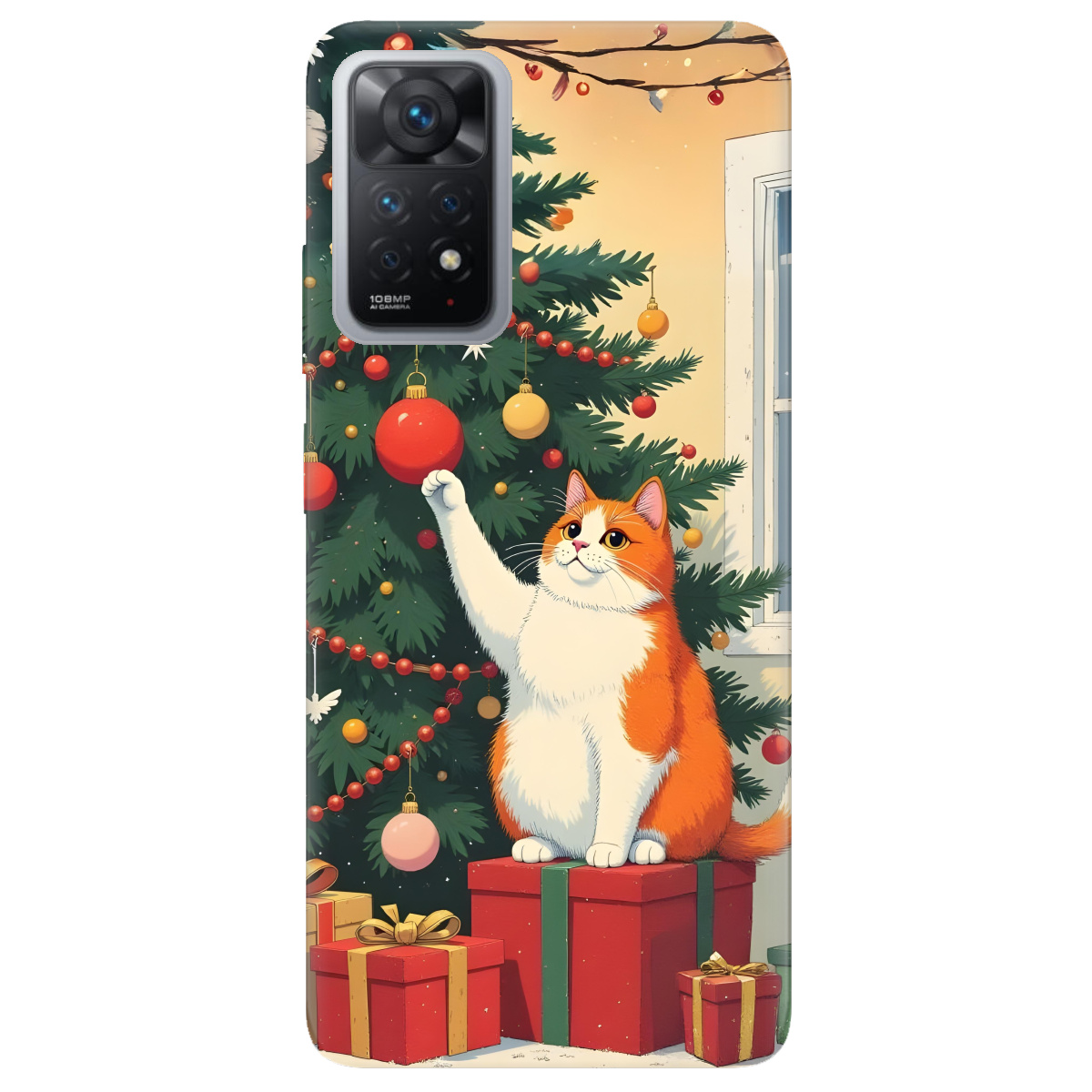 Чехол для Xiaomi Redmi Note 12 Pro 4G Christmas Cat - фото 1 Чехол для Xiaomi Redmi Note 12 Pro 4G Christmas Cat - фото 1 - Чехлы для телефонов