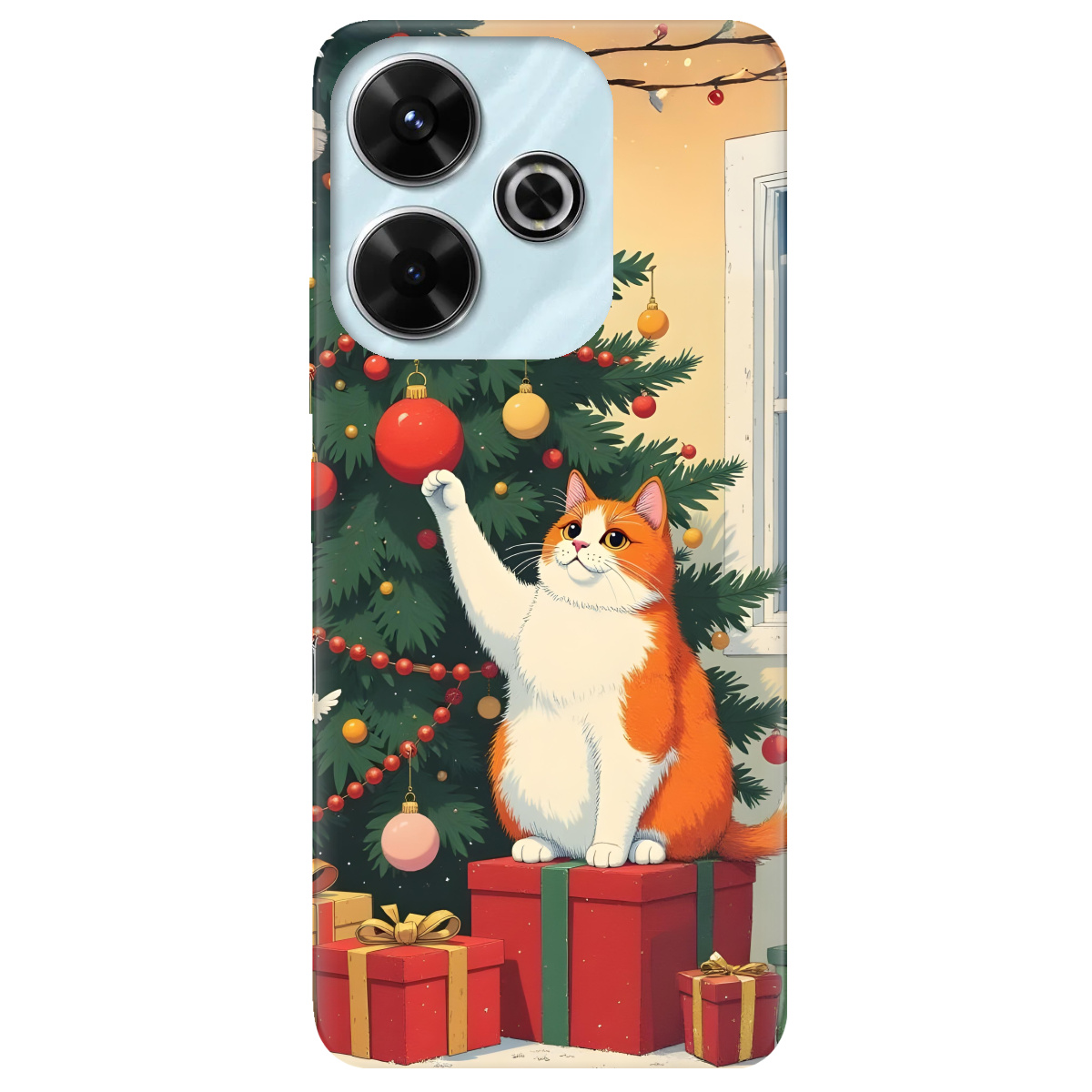 Чохол для Xiaomi Poco M6 4G Christmas Cat - фото 1 Чохол для Xiaomi Poco M6 4G Christmas Cat - фото 1 - Чохли для телефонів