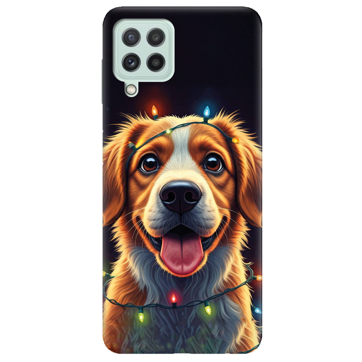 Чехол для Samsung Galaxy A22 4G Festive Pup - фото 1 Чехол для Samsung Galaxy A22 4G Festive Pup - фото 1 - Чехлы для телефонов