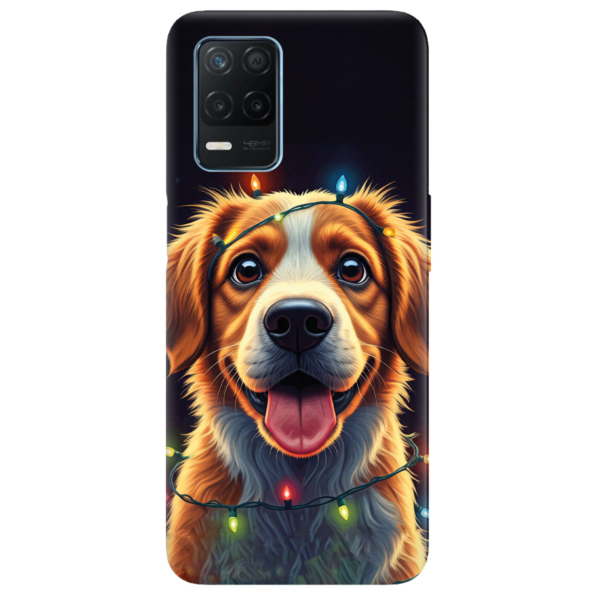 Чехол для Realme 8 4G Festive Pup - фото 1 - Чехлы для телефонов