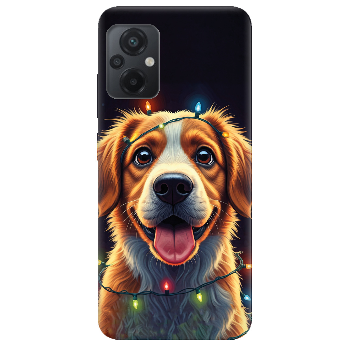 Чохол для Xiaomi Poco M5 Festive Pup - фото 1 Чохол для Xiaomi Poco M5 Festive Pup - фото 1 - Чохли для телефонів