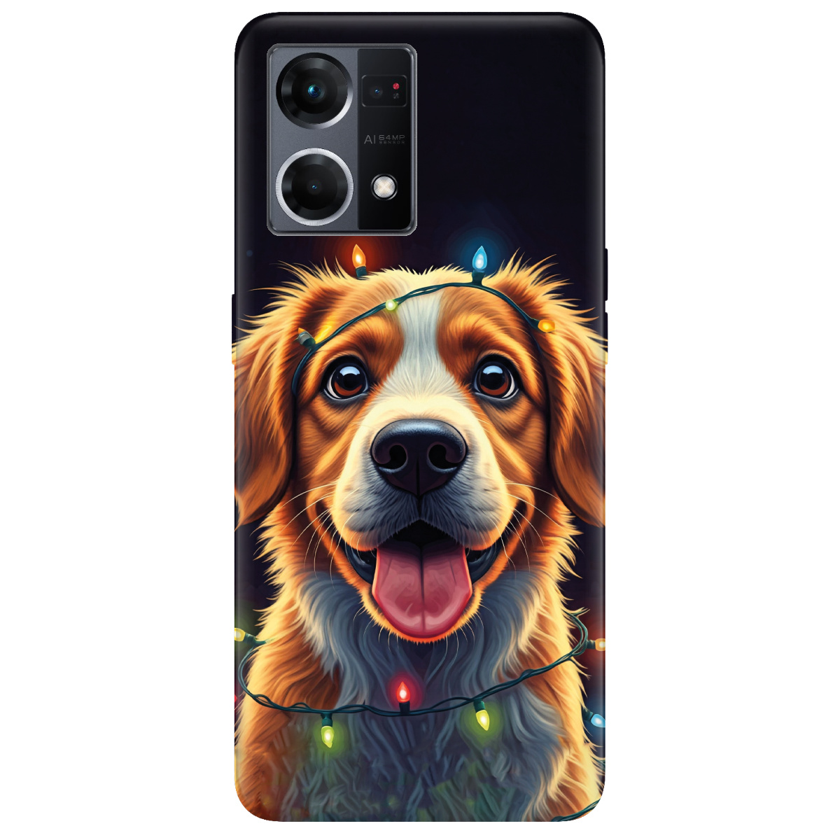 Чехол для Oppo Reno  7 4G Festive Pup - фото 1 - Чехлы для телефонов