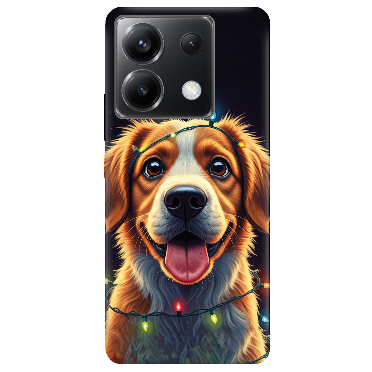 Чехол для Xiaomi Poco X6 Festive Pup - фото 1 Чехол для Xiaomi Poco X6 Festive Pup - фото 1 - Чехлы для телефонов