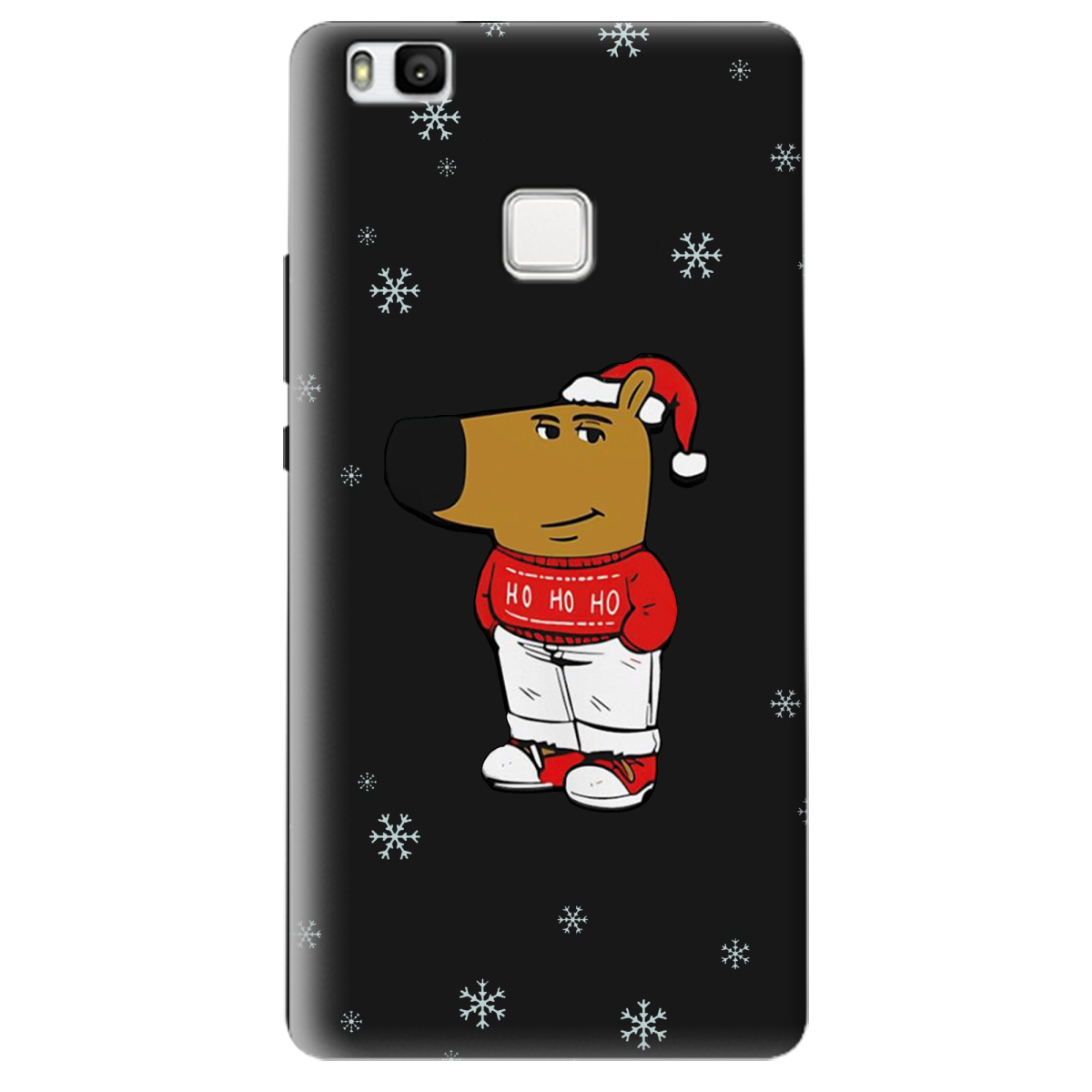 Чехол для Huawei P9 Lite черный матовый soft touch Chill Guy Santa - фото 1 - Чехлы для телефонов