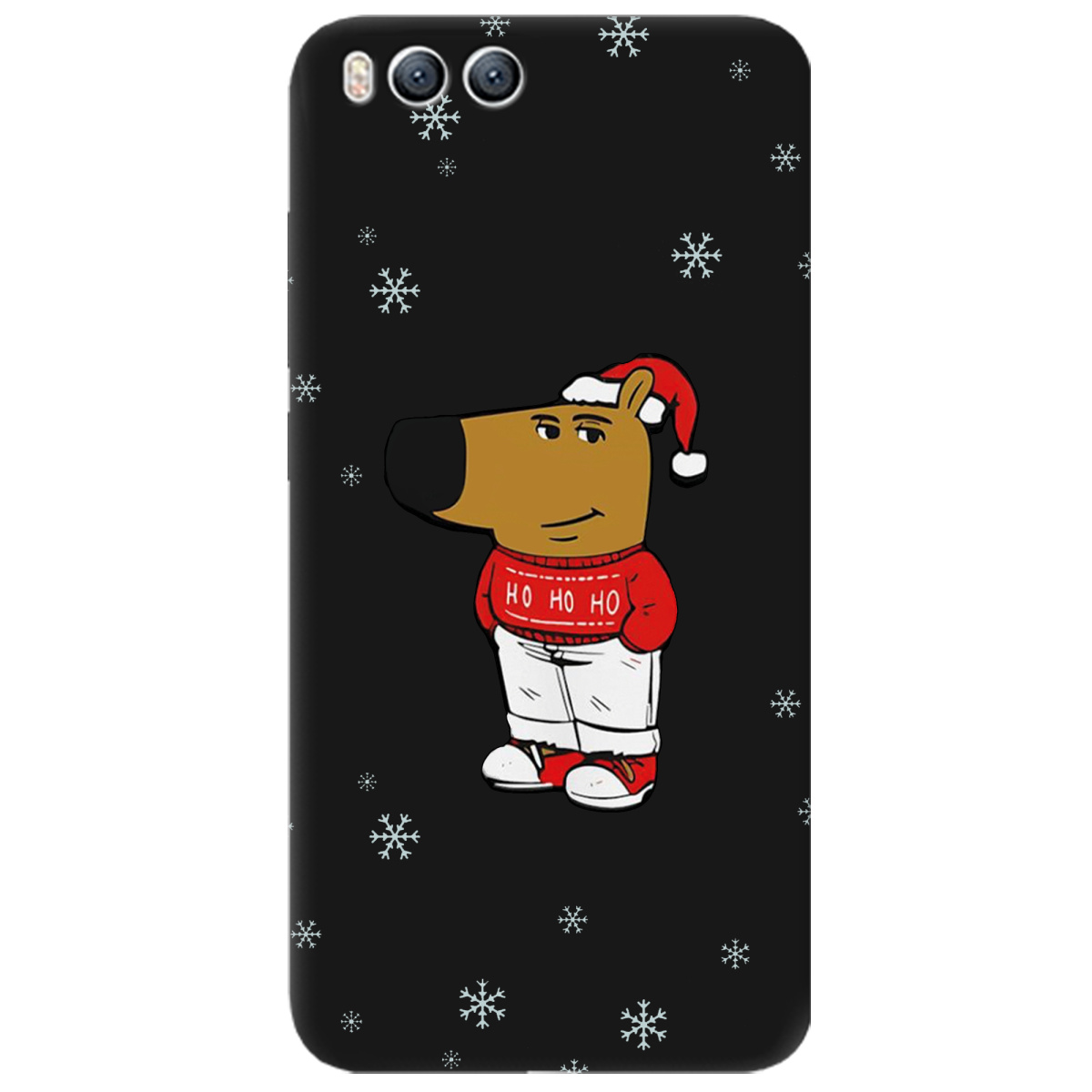 Чохол для Xiaomi Mi 6 чорний матовий soft touch Chill Guy Santa - фото 1 - Чохли для телефонів
