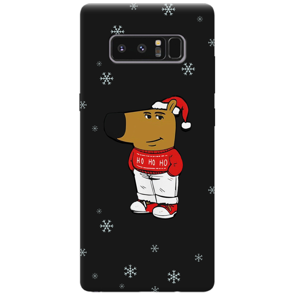 Чохол для Samsung Galaxy Note 8 чорний матовий soft touch Chill Guy Santa - фото 1 - Чохли для телефонів