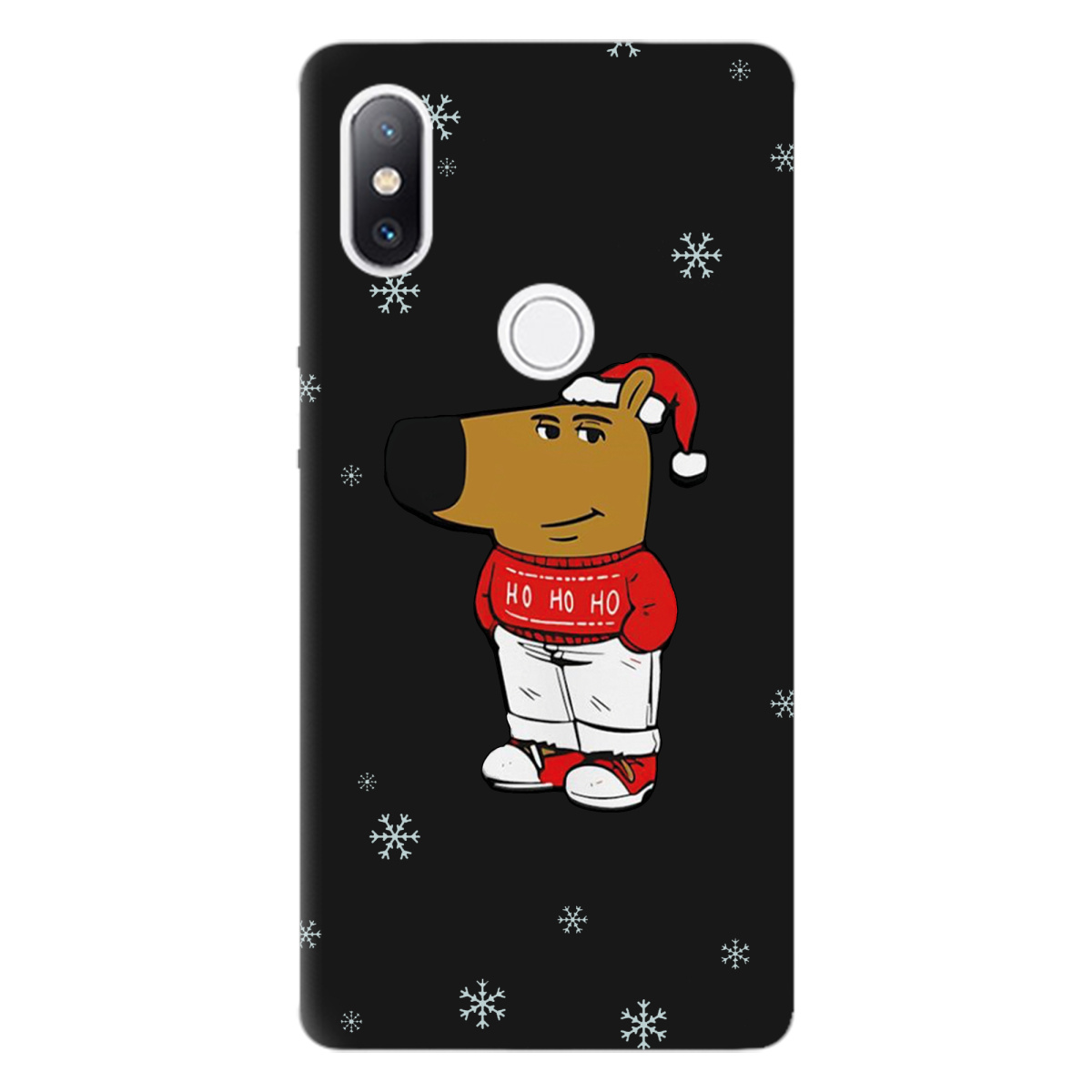 Чехол для Xiaomi Mi Mix 2S черный матовый soft touch Chill Guy Santa - фото 1 - Чехлы для телефонов