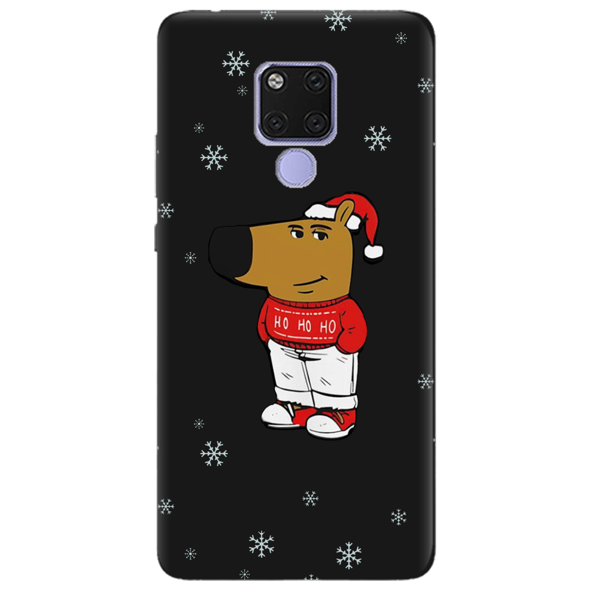 Чехол для Huawei Mate 20 черный матовый soft touch Chill Guy Santa - фото 1 - Чехлы для телефонов