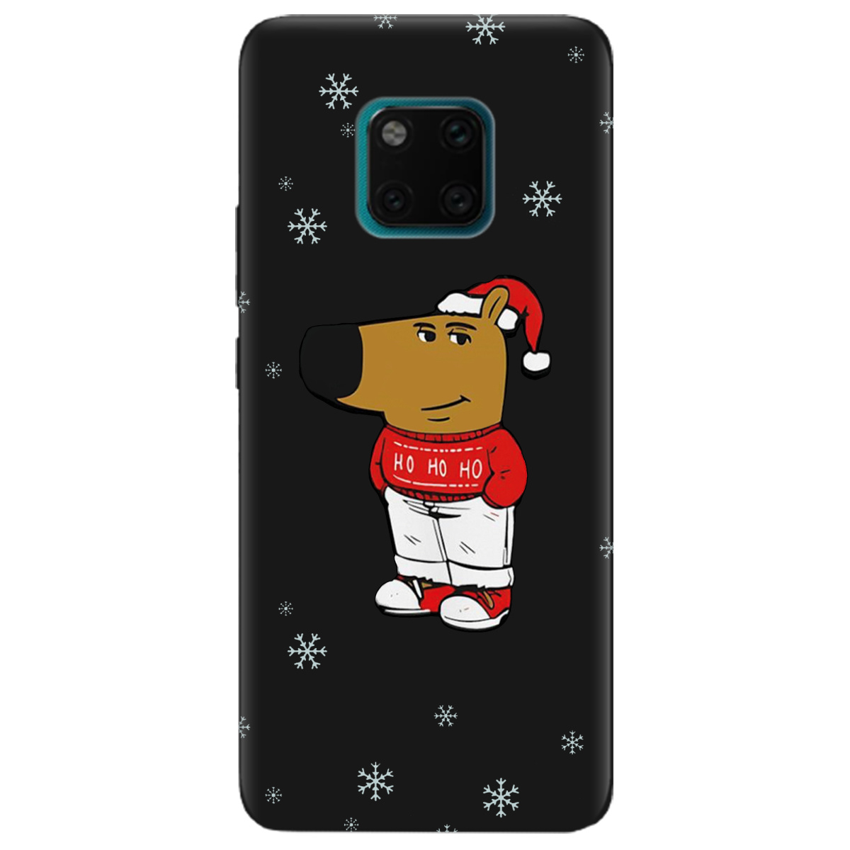 Чехол для Huawei Mate 20 Pro черный матовый soft touch Chill Guy Santa - фото 1 - Чехлы для телефонов