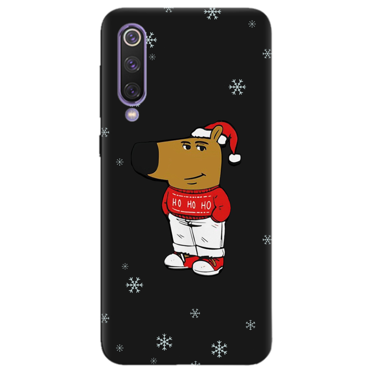 Чехол для Xiaomi Mi 9 SE черный матовый soft touch Chill Guy Santa - фото 1 - Чехлы для телефонов