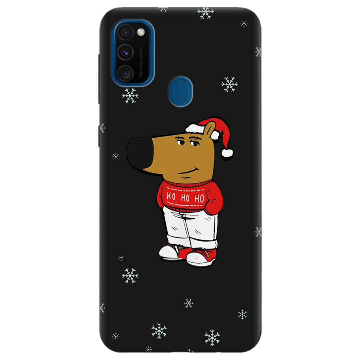 Чохол для Samsung Galaxy M30s чорний матовий soft touch Chill Guy Santa - фото 1 - Чохли для телефонів