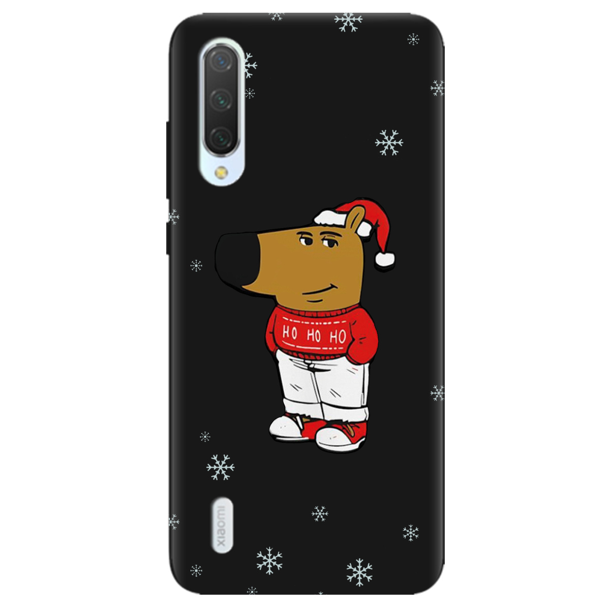 Чохол для Xiaomi Mi A3 чорний матовий soft touch Chill Guy Santa - фото 1 - Чохли для телефонів