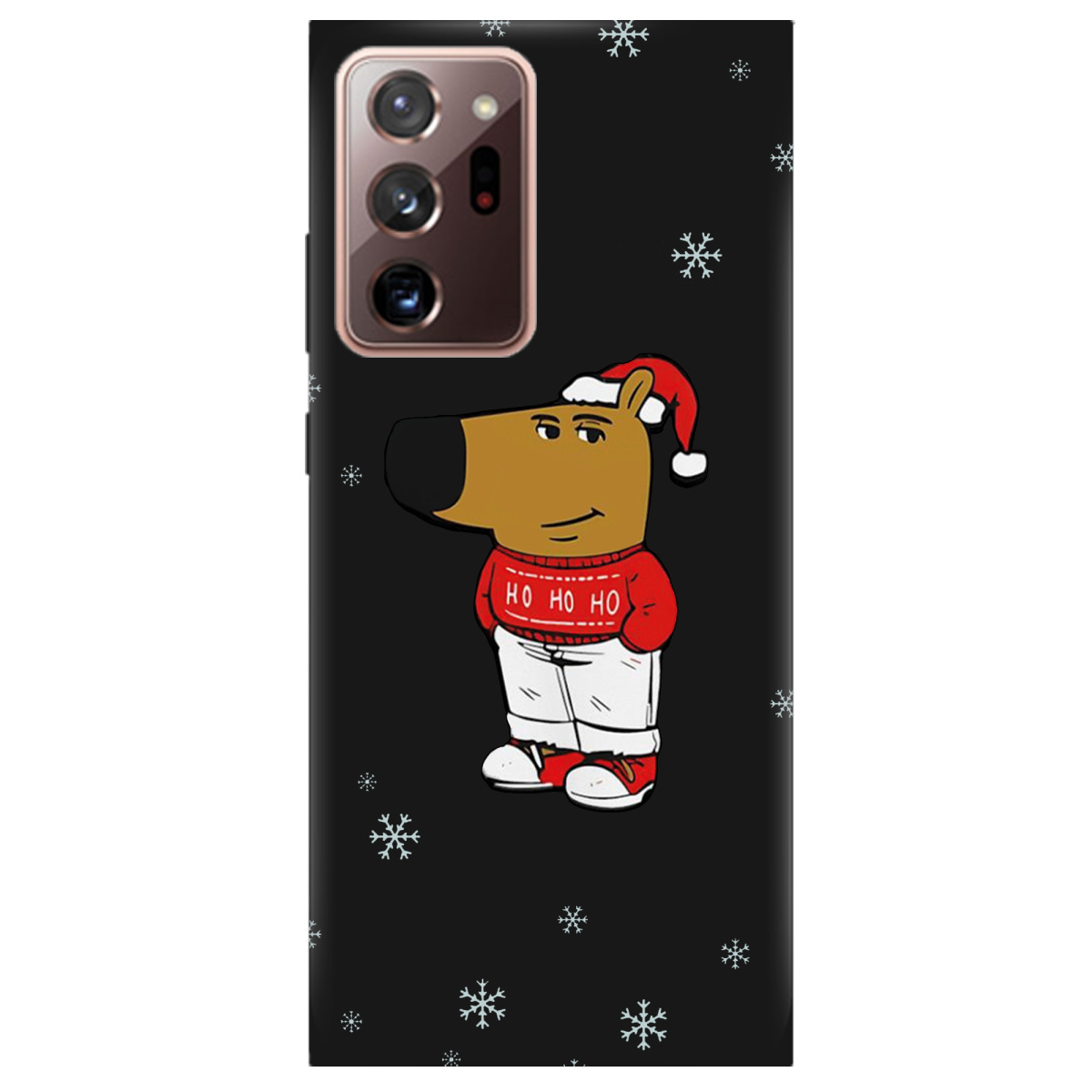 Чехол для Samsung Galaxy Note 20 Ultra черный матовый soft touch Chill Guy Santa - фото 1 - Чехлы для телефонов