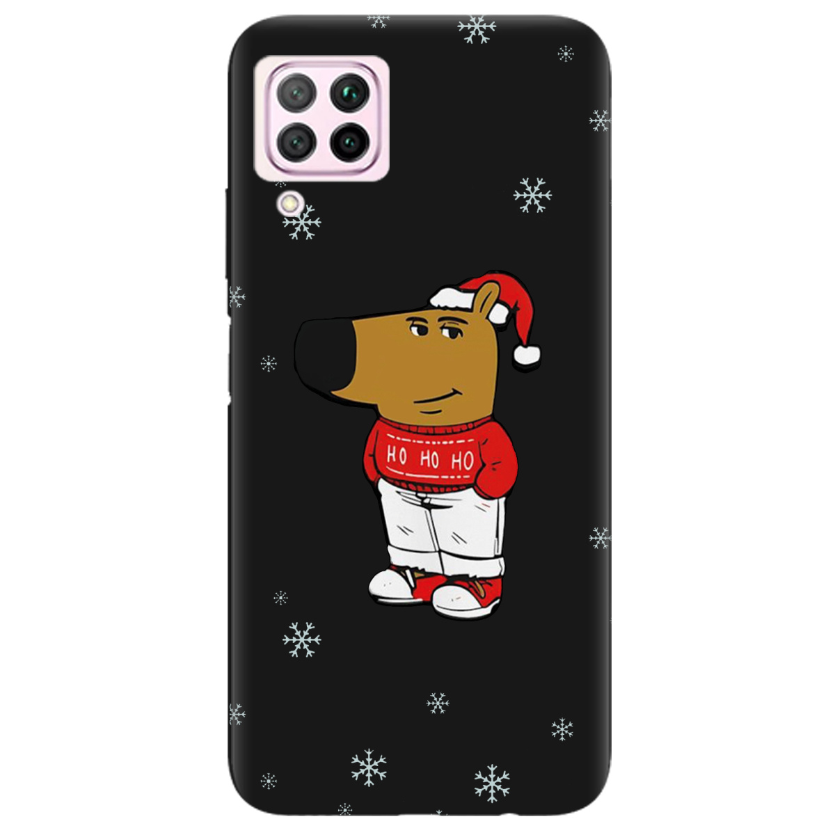 Чехол для Huawei P40 Lite черный матовый soft touch Chill Guy Santa - фото 1 Чехол для Huawei P40 Lite черный матовый soft touch Chill Guy Santa - фото 1 - Чехлы для телефонов