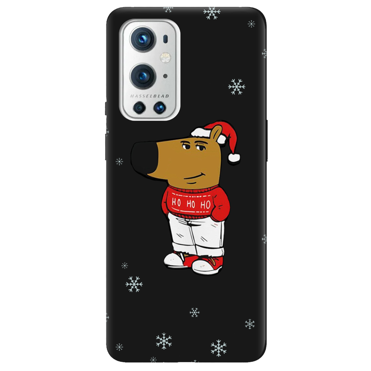 Чехол для OnePlus 9 Pro черный матовый soft touch Chill Guy Santa - фото 1 Чехол для OnePlus 9 Pro черный матовый soft touch Chill Guy Santa - фото 1 - Чехлы для телефонов