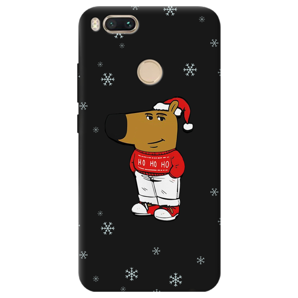 Чехол для Xiaomi Mi A1 черный матовый soft touch Chill Guy Santa - фото 1 - Чехлы для телефонов