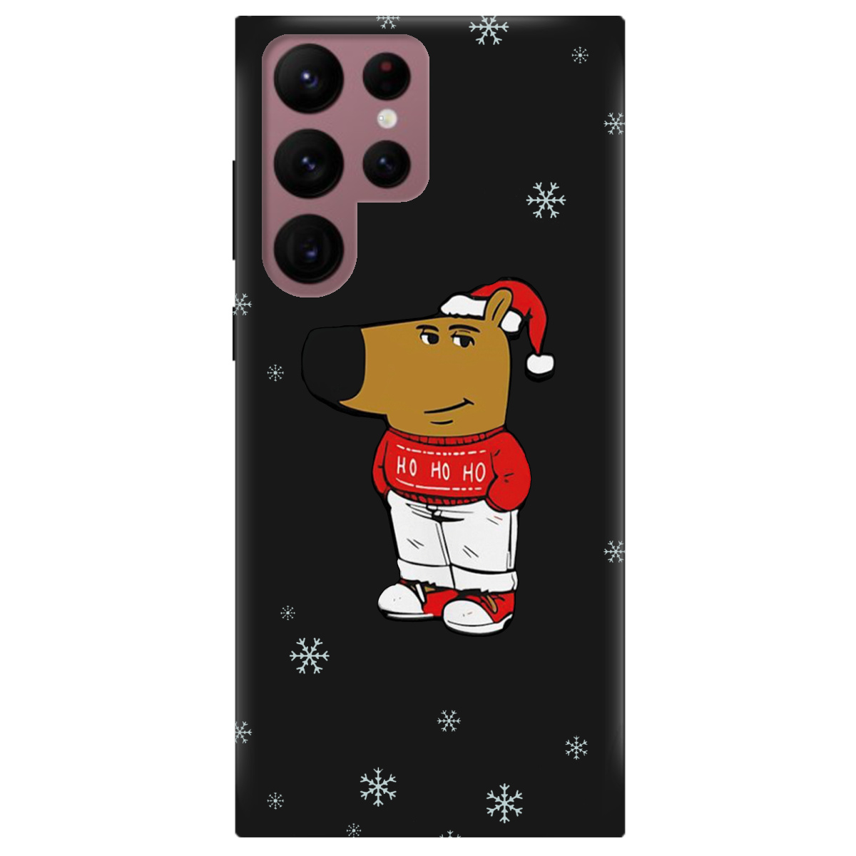 Чохол для Samsung Galaxy S22 Ultra чорний матовий soft touch Chill Guy Santa - фото 1 - Чохли для телефонів