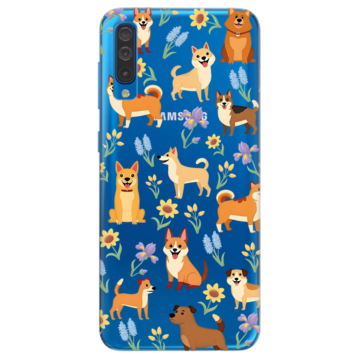 Чехол для Samsung Galaxy A50 Blooming Puppies - фото 1 - Чехлы для телефонов