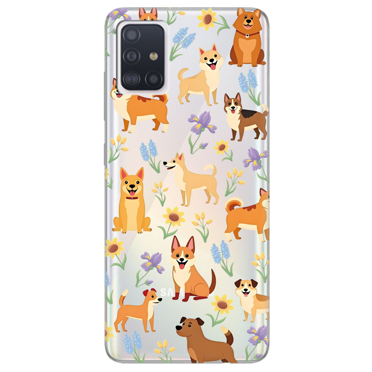 Чехол для Samsung Galaxy A51 Blooming Puppies - фото 1 - Чехлы для телефонов